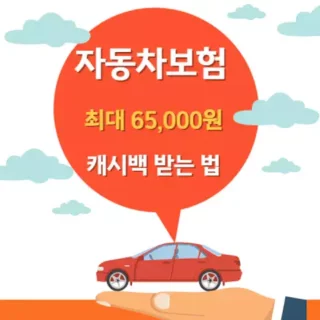 자동차 보험 가입시 최대 65,000원 캐시백 받기